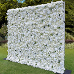 Aliflowers 3d white rose artificial simulation flower background wall for wedding event layout
