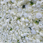 Aliflowers 3d white rose artificial simulation flower background wall for wedding event layout