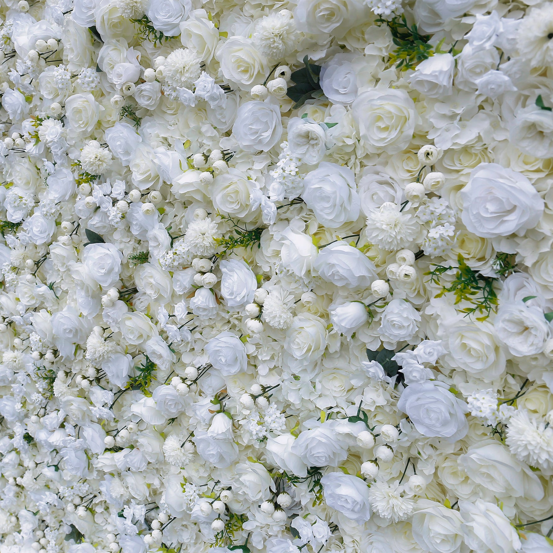 Aliflowers 3d white rose artificial simulation flower background wall for wedding event layout