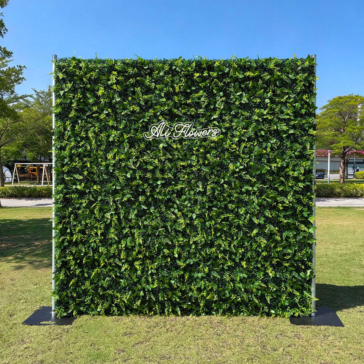 8×8ft 3D Artificial Grass Wall Backdrop for Weddings, Parties & Events - Ali Flowers