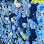 Ali Flowers 5D Artificial Silk Cerulean Sky Rose Flower Wall For Wedding Decoration ALFWL016 - Ali Flowers