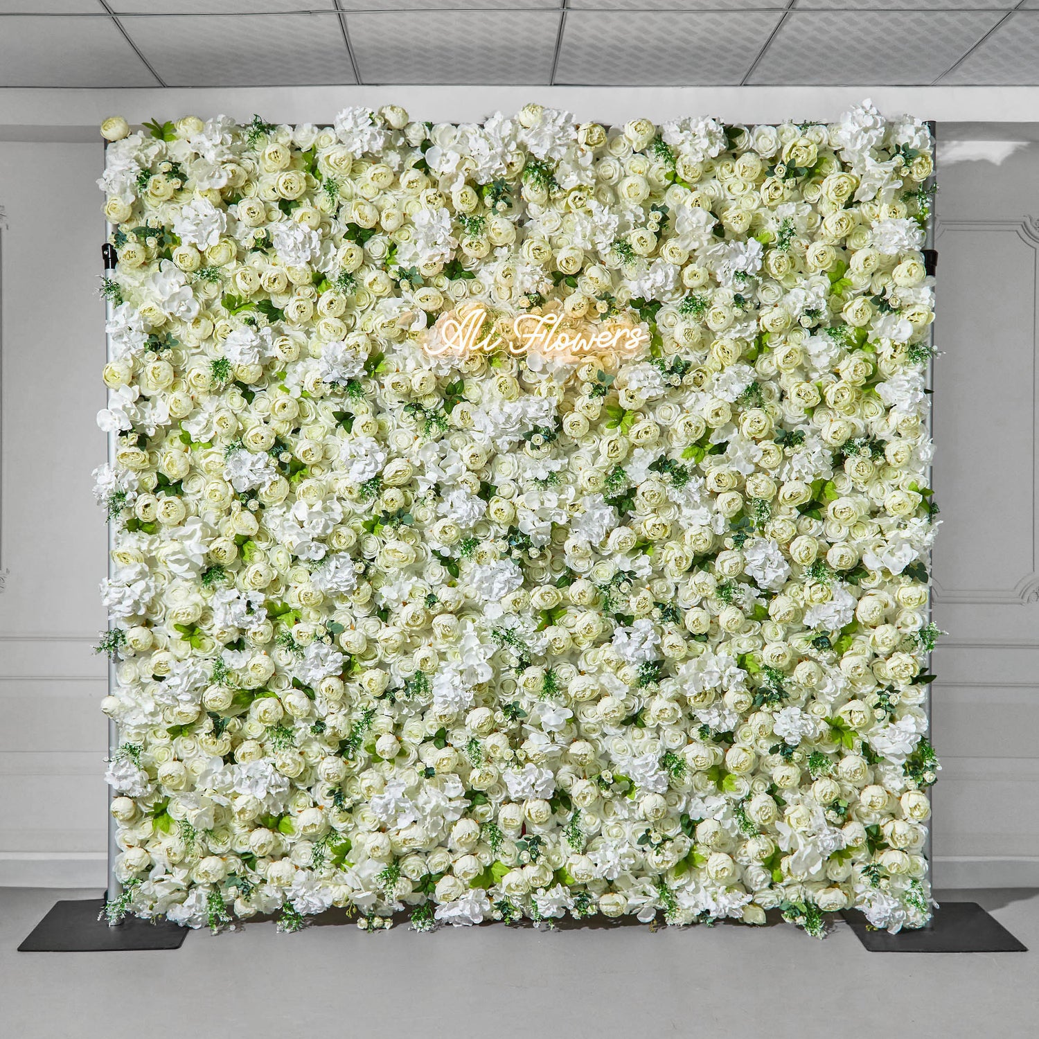 Luxurious Cream Peony Flower Wall Warm Romantic Backdrop for Elegant Wedding ALFWL148