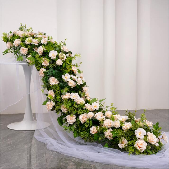 Aliflowers Green Plants with Rose Craspedia floral for Wedding Backdrop decor ALFRW007 - Ali Flowers