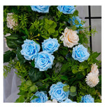 Aliflowers Green Plants with Rose Craspedia floral for Wedding Backdrop decor ALFRW007 - Ali Flowers