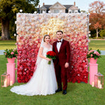 Aliflowers 5D Handmade Cloth Gradient Rose Artificial Floral Wall ALFWL119 - Ali Flowers