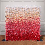 Aliflowers 5D Handmade Cloth Gradient Rose Artificial Floral Wall ALFWL119 - Ali Flowers