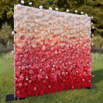 Aliflowers 5D Handmade Cloth Gradient Rose Artificial Floral Wall ALFWL119 - Ali Flowers