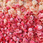 Aliflowers 5D Handmade Cloth Gradient Rose Artificial Floral Wall ALFWL119 - Ali Flowers