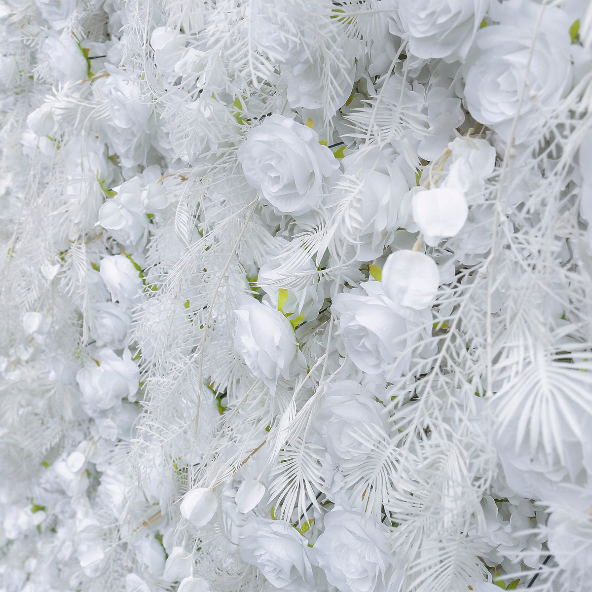 Aliflowers Hanging Pampas Grass with White Rose Flower Wall for Wedding Party ALFWL088 - Ali Flowers