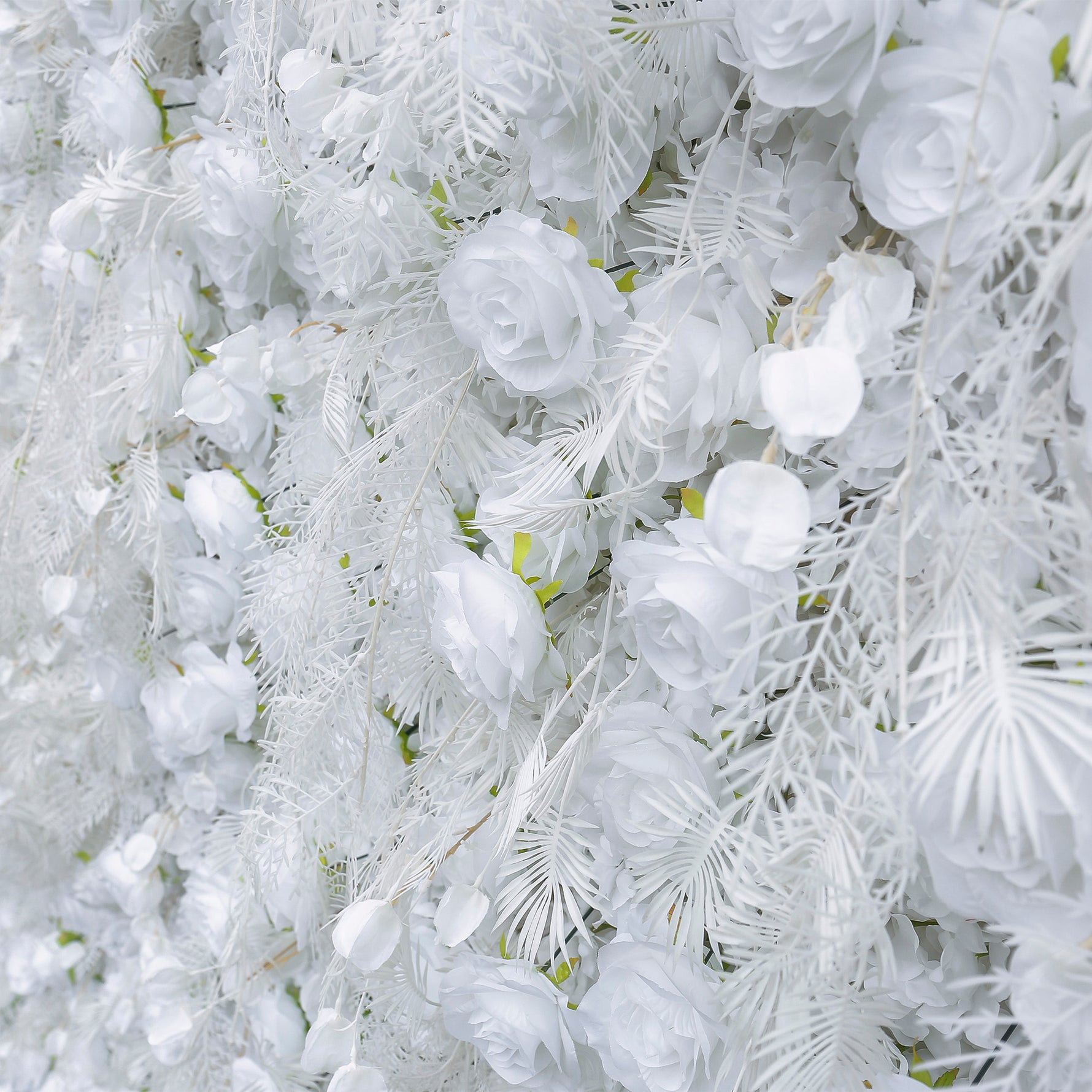 Aliflowers Hanging Pampas Grass with White Rose Flower Wall for Wedding Party ALFWL088 - Ali Flowers