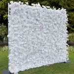 Aliflowers Hanging Pampas Grass with White Rose Flower Wall for Wedding Party ALFWL088 - Ali Flowers