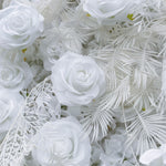 Aliflowers Hanging Pampas Grass with White Rose Flower Wall for Wedding Party ALFWL088 - Ali Flowers