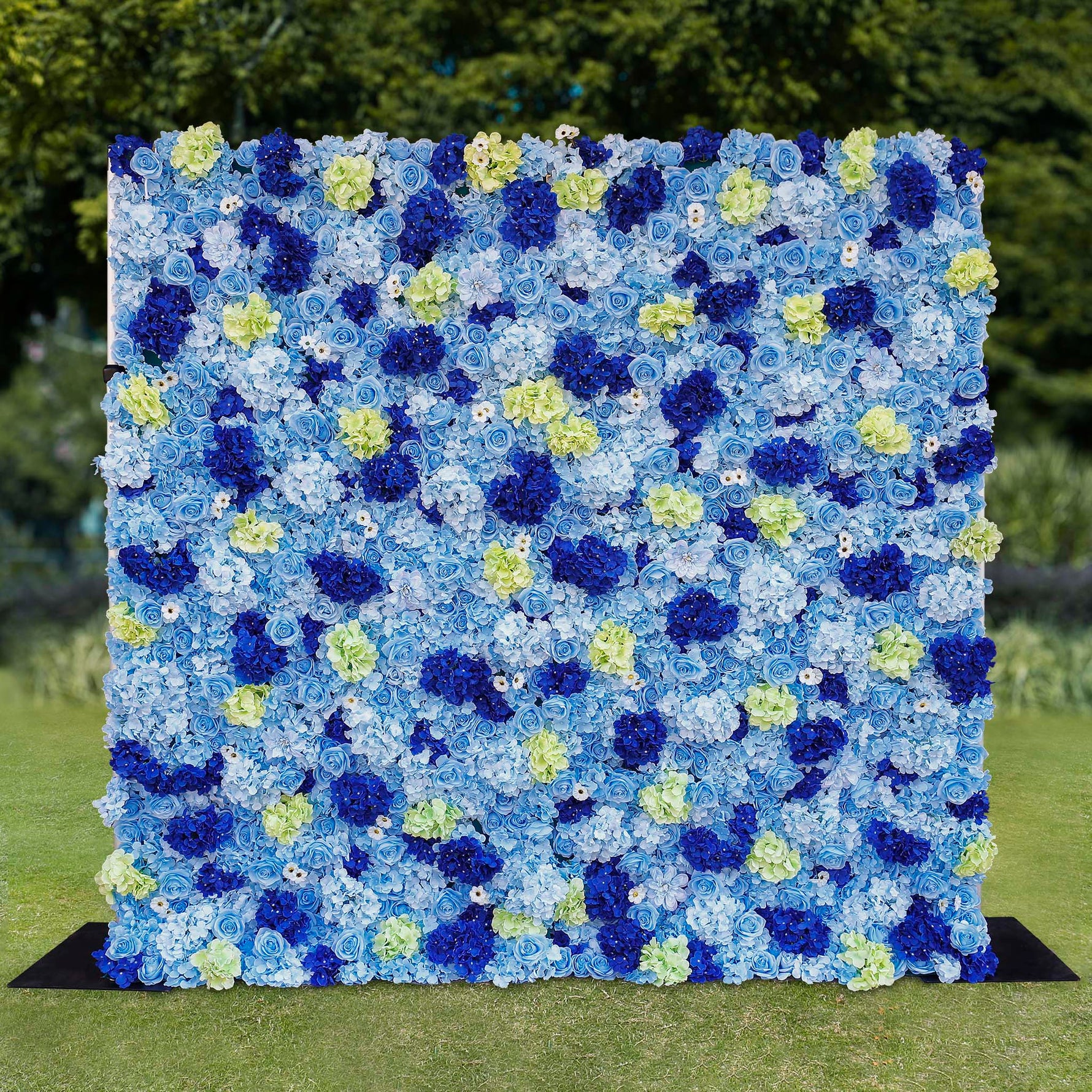 Aliflowers Hydrangea 3D Rolling Up Blue Flower Wall ALFWL078 - Ali Flowers