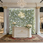 Ali Flowers 5D Babysbreath White Rose Fabric Cloth Flower Wall Backdro