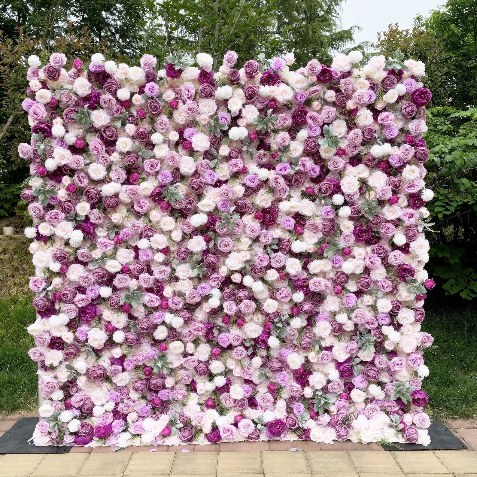 Ali Flowers 5D Lilac Bloom Flower Wall Wedding Backdrop Pink Rose Cloth Decoration ALFWL020 - Ali Flowers