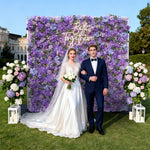 Aliflowers Lilac Hydrangea Wedding Roll up Fabric Perple Flower Wall ALFWL066 - Ali Flowers
