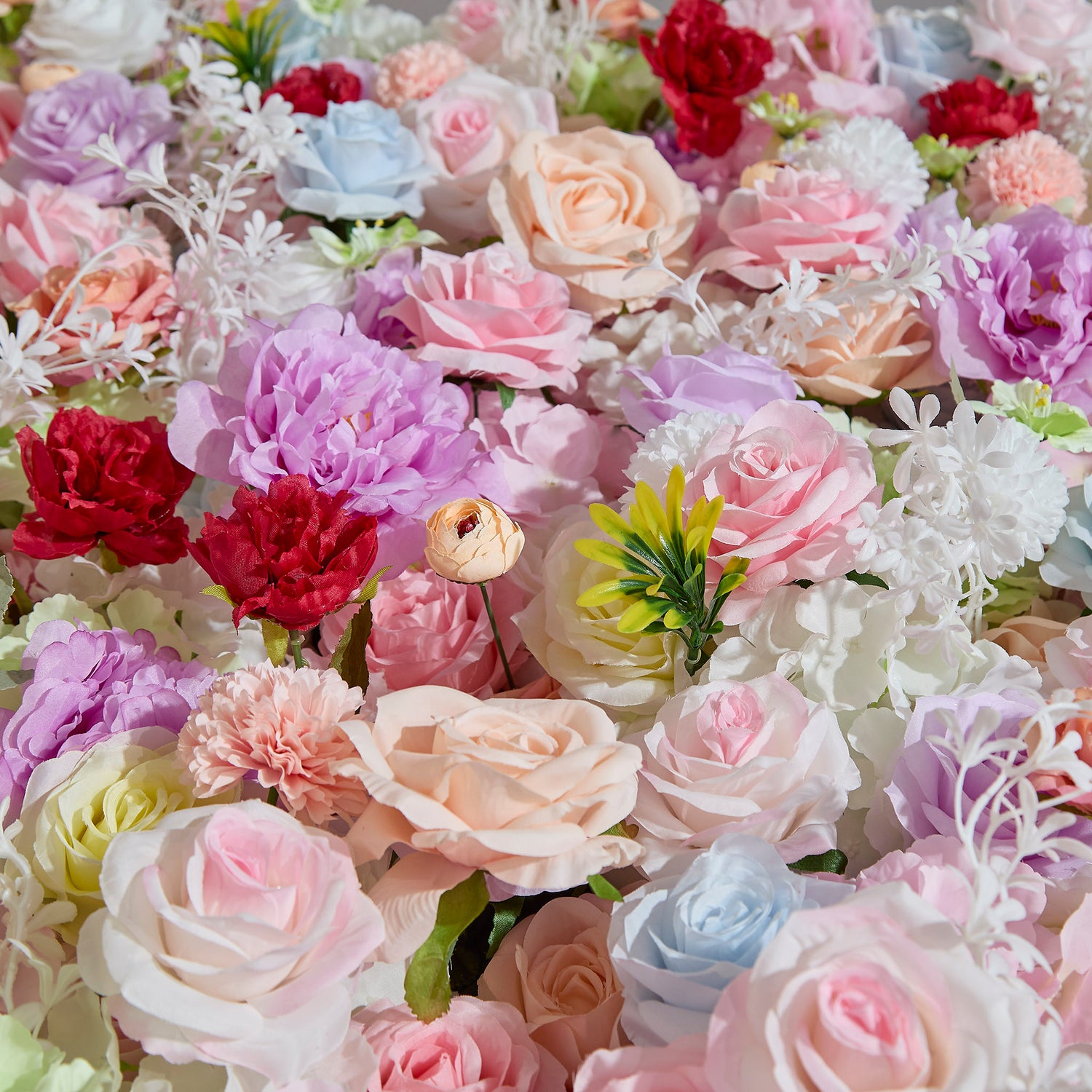 Aliflowers 5D Pastel Paradise Rolling Up Cloth Flower Wall | Vibrant Roses & Soft Blooms