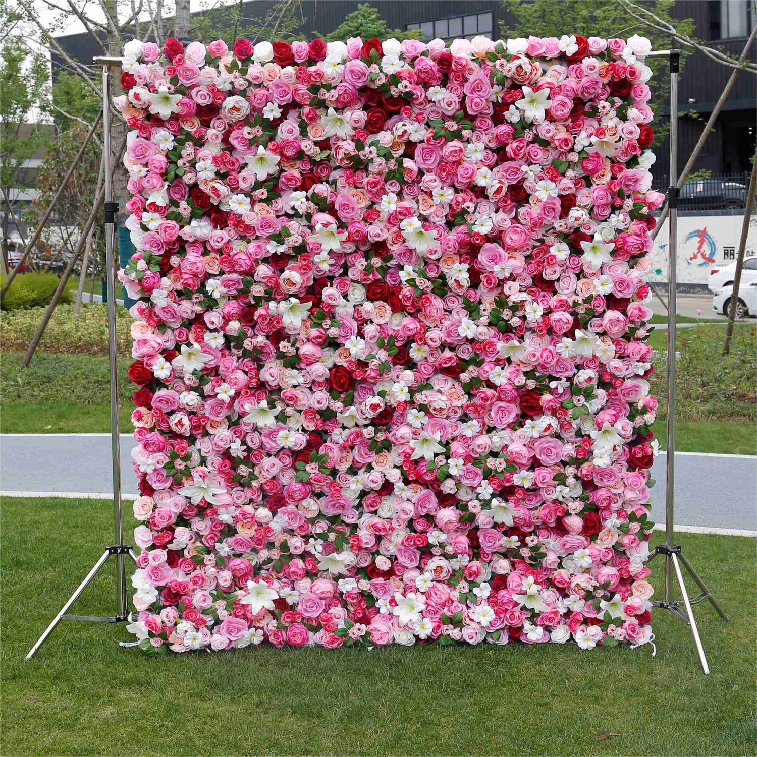 Aliflowers 3D Pink Flower Wall for a Wedding ALFWL051 - Ali Flowers