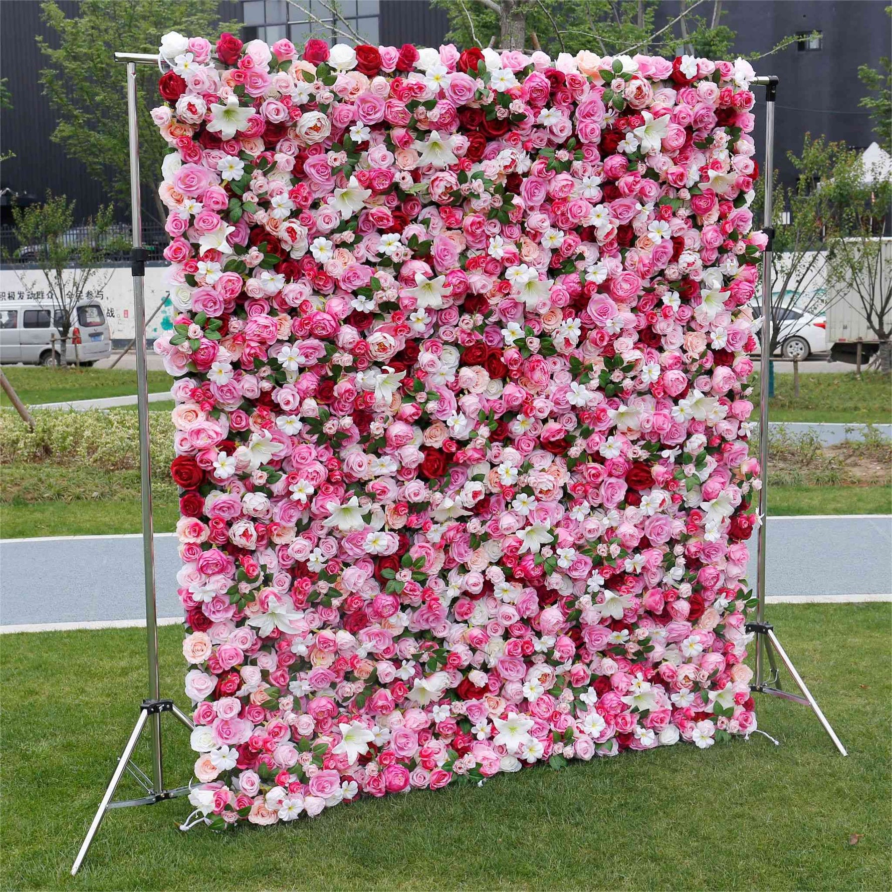 Aliflowers 3D Pink Flower Wall for a Wedding ALFWL051 - Ali Flowers