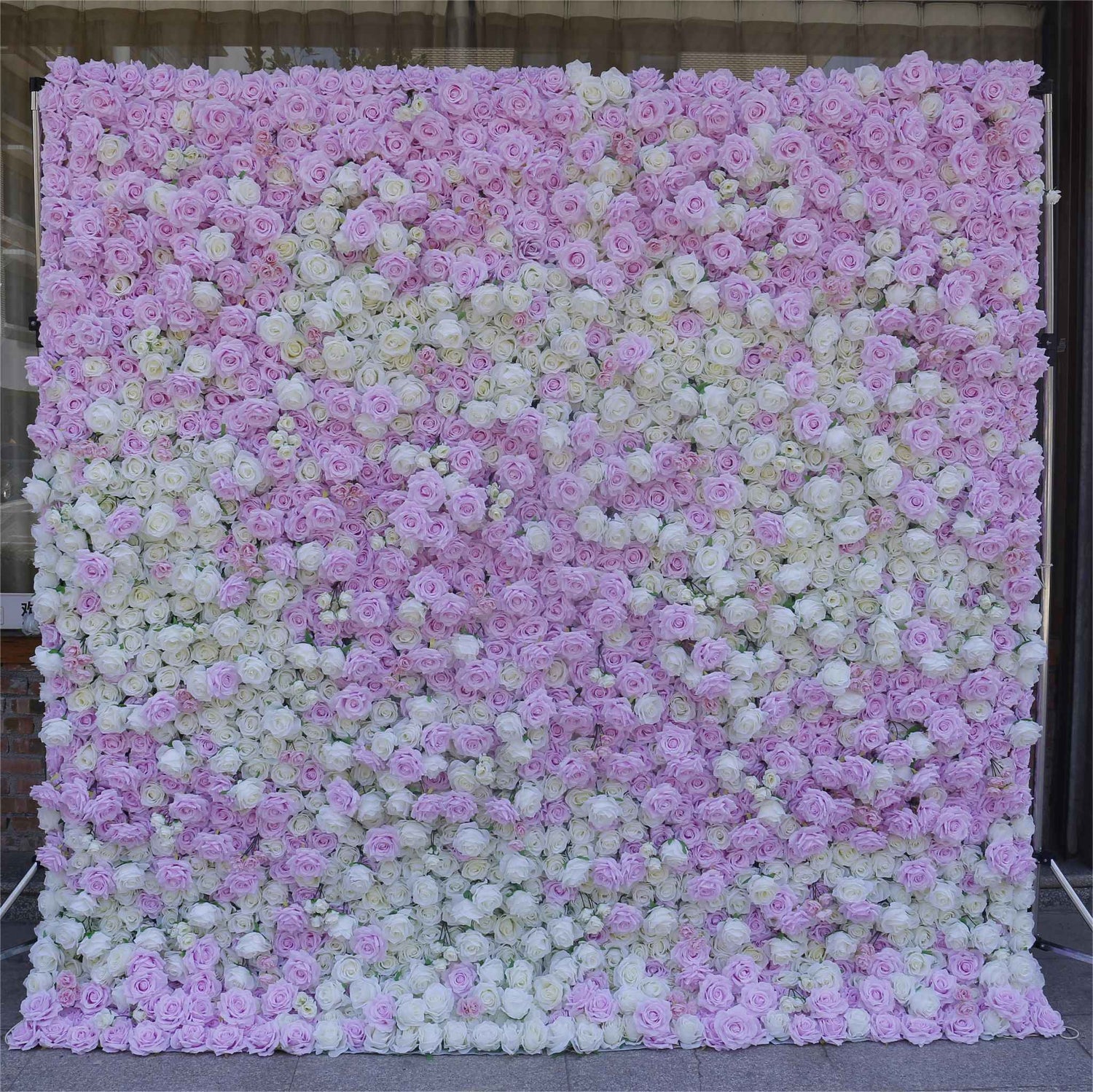 Aliflowers Pink White Colour mixture Rose Wall of flowers ALFWL058 - Ali Flowers