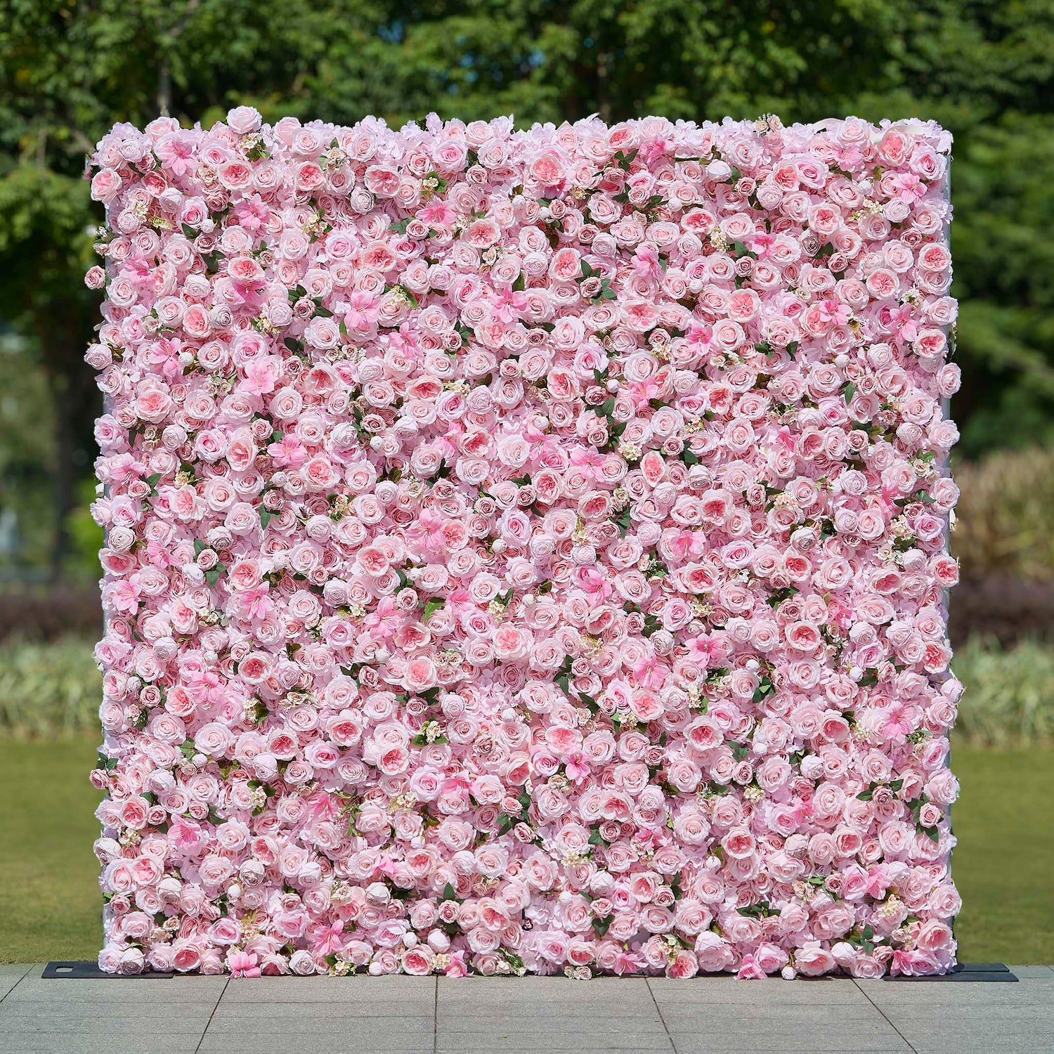 Aliflowers 5D Pink Rose Peony Roll Up Curtain Cloth Flower Wall