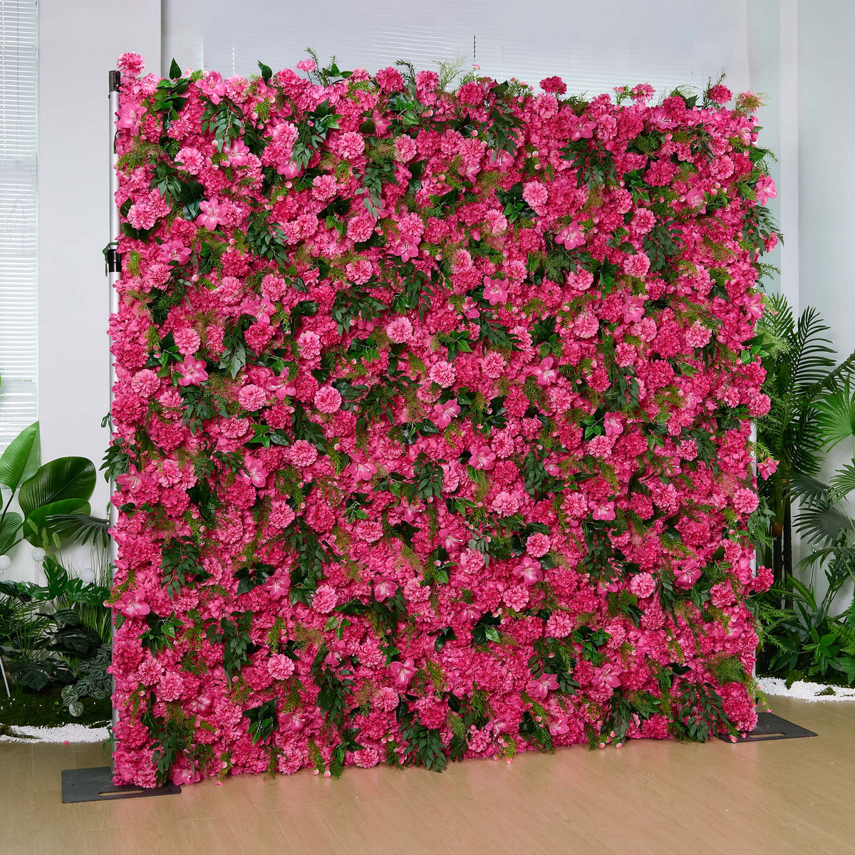 Aliflowers Pink Rose Peony Hydrangea Roller Cloth 5D Flower Wall Wedding Background Decoration ALFWL159