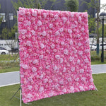 Aliflowers 2D Hot Pink Rose with Hydrangea Flower Wall Wedding Decorative ALFWL050 - Ali Flowers