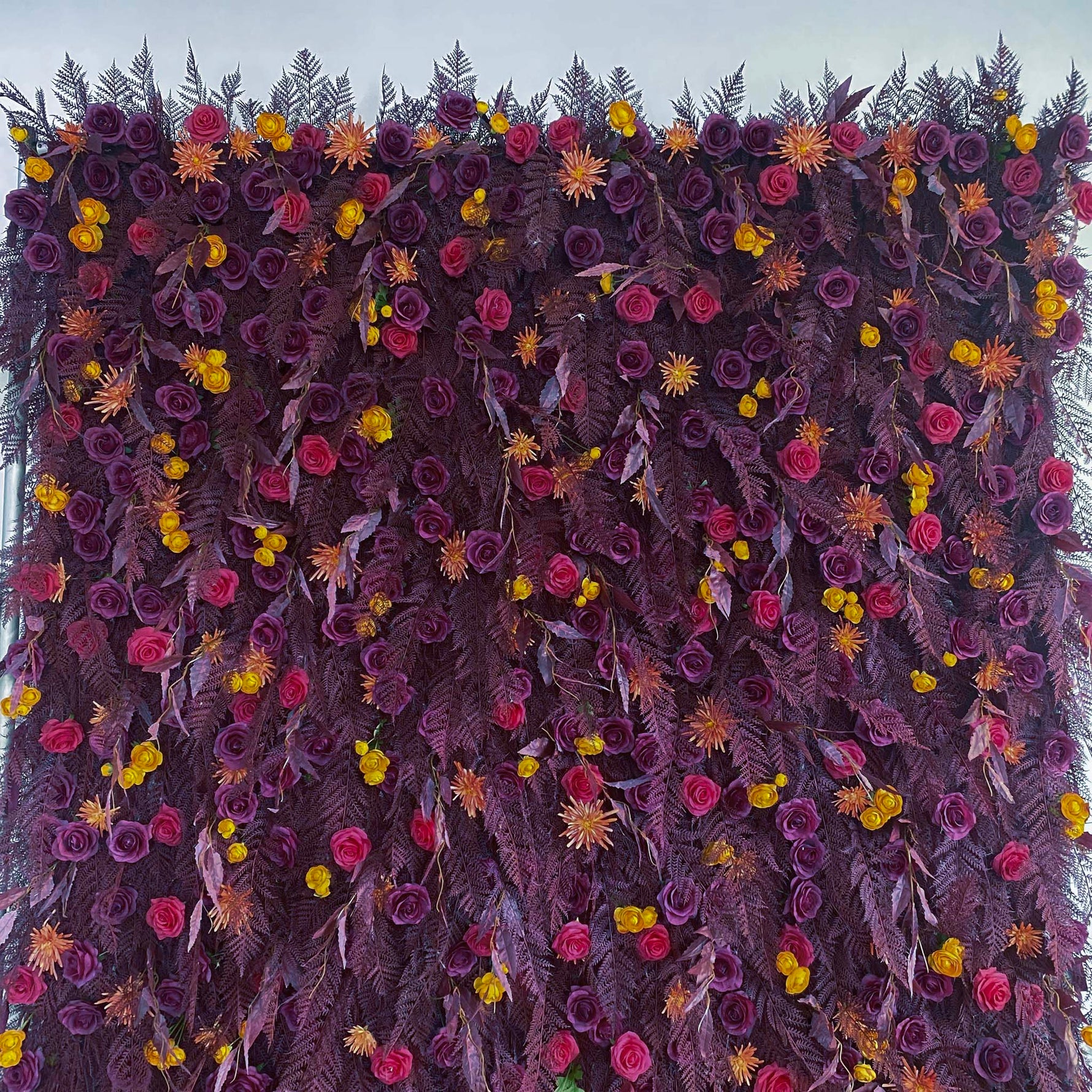 Aliflowers 5D Deep Red Permafrost Rose Wall Roller Fabric Wedding Backdrop ALFWL190