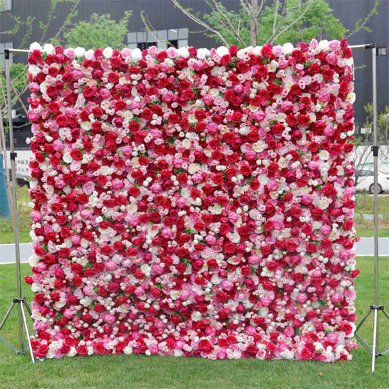 Aliflowers Rustic Style 3D Red Pink Rose Rolling up Curtain Flowers Wall ALFWL047 - Ali Flowers