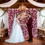 Aliflowers Rustic Style 3D Red Pink Rose Rolling up Curtain Flowers Wall ALFWL047 - Ali Flowers