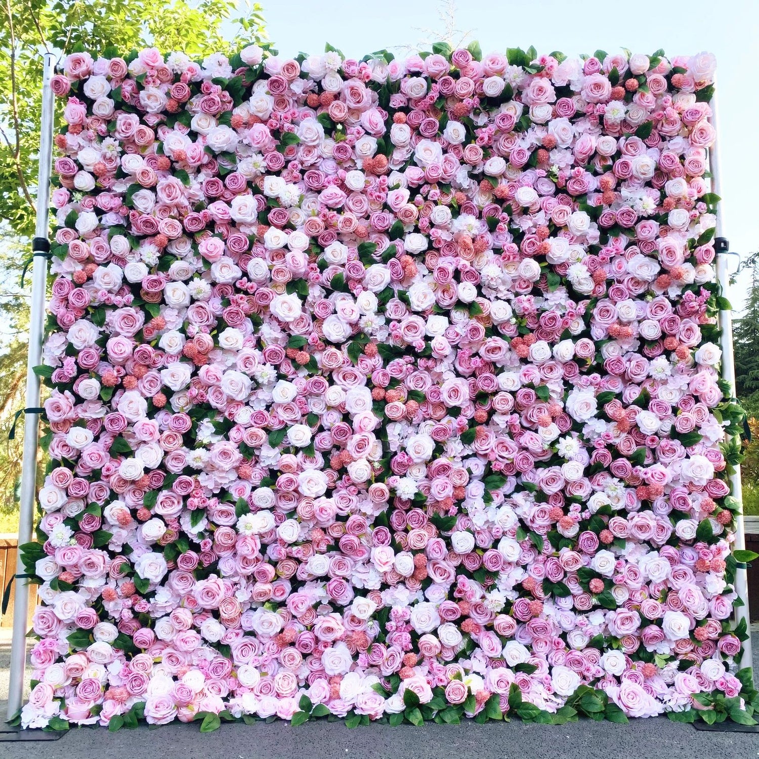 Ali Flowers 3D Silk Rose Flower Panel Backdrop Wedding Stage Decorative Curtain Artificial Flower Wall ALFWL009 - Ali Flowers