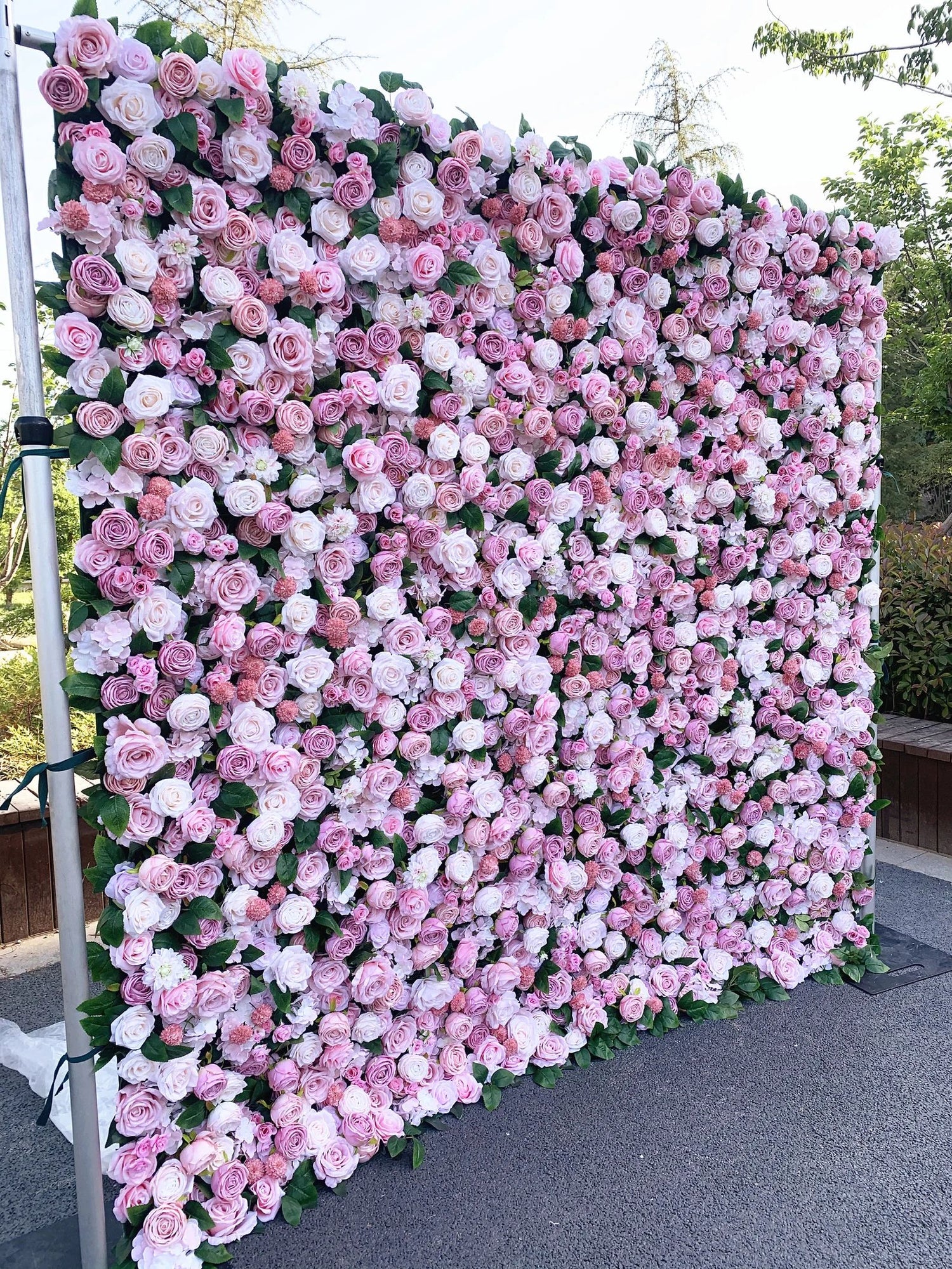 Ali Flowers 3D Silk Rose Flower Panel Backdrop Wedding Stage Decorative Curtain Artificial Flower Wall ALFWL009 - Ali Flowers