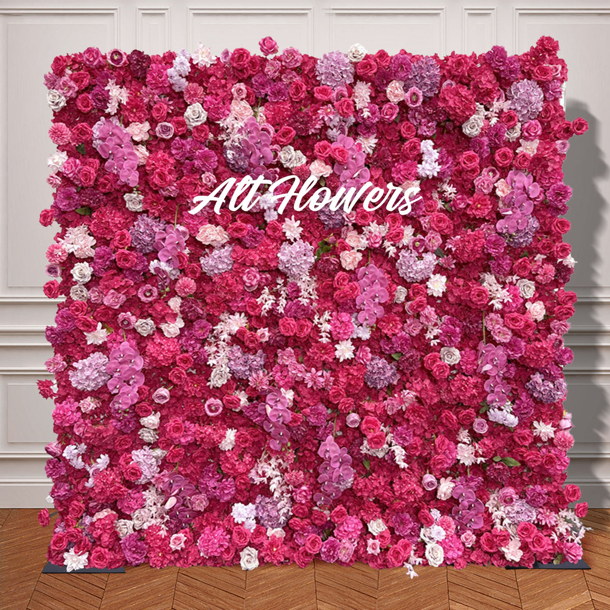 Outdoor Wedding Background Rose Pink Roller Blind Artificial Flower Wall 