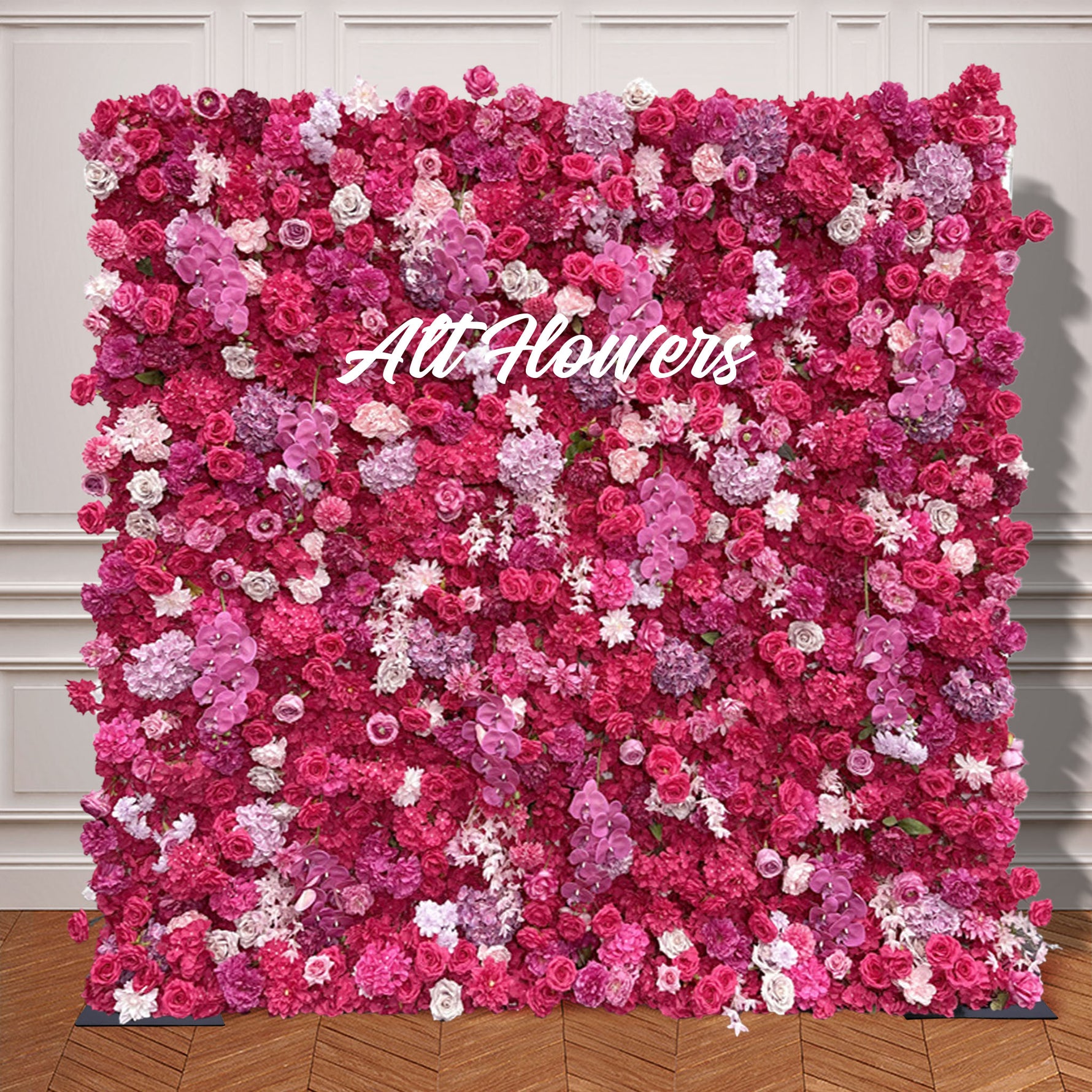 Outdoor Wedding Background Rose Pink Roller Blind Artificial Flower Wall 