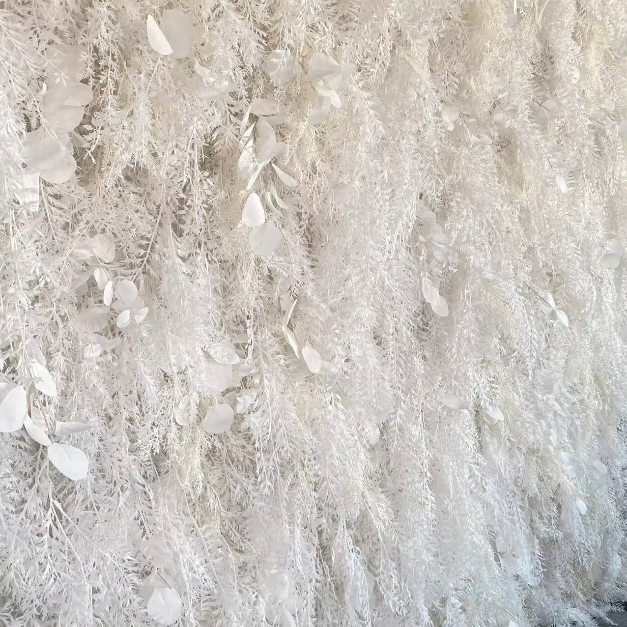 Ali Flowers Wedding Feather Backdrop Decoration 3D Artificial Silk Roll Up Cloth Fabric Net Flower Wall Background Props ALFWL012 - Ali Flowers