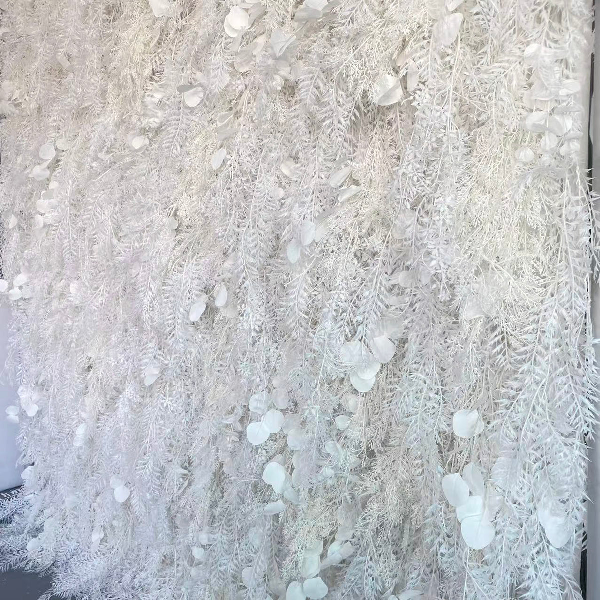 Ali Flowers Wedding Feather Backdrop Decoration 3D Artificial Silk Roll Up Cloth Fabric Net Flower Wall Background Props ALFWL012 - Ali Flowers