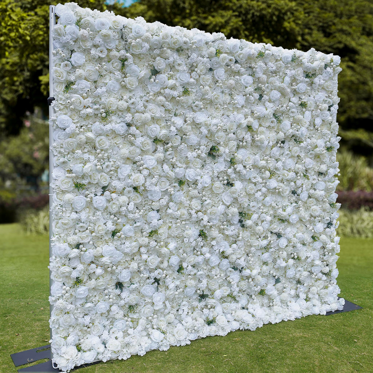 Aliflowers 3d white rose artificial simulation flower background wall for wedding event layout