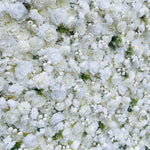 Aliflowers 3d white rose artificial simulation flower background wall for wedding event layout