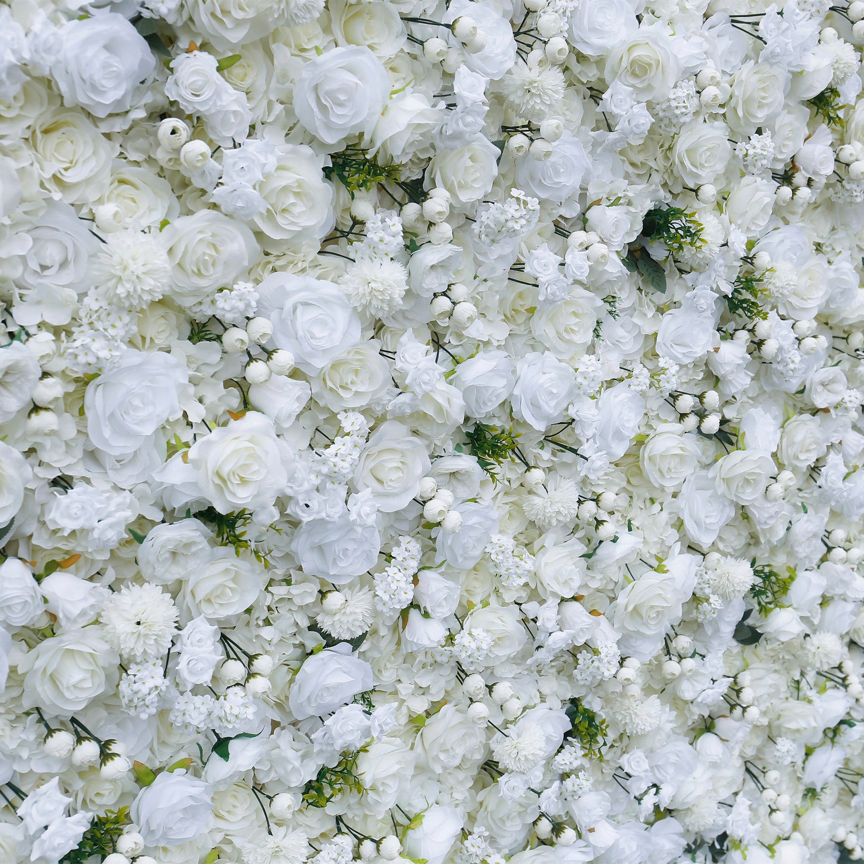 Aliflowers 3d white rose artificial simulation flower background wall for wedding event layout