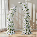 white-rose-flower-arrangement-decoration-horn-arch-wedding-stage-background