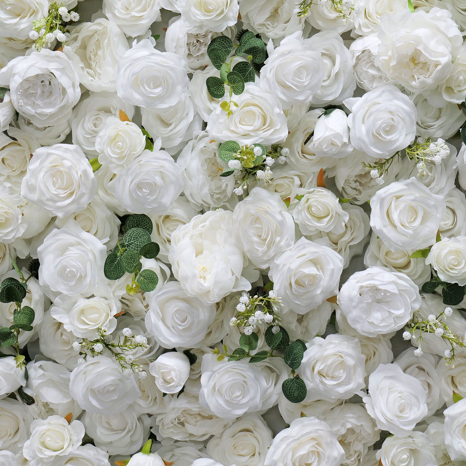 Infinity White Rose Flower Wall Backdrop for Weddings Events and Photo Booths