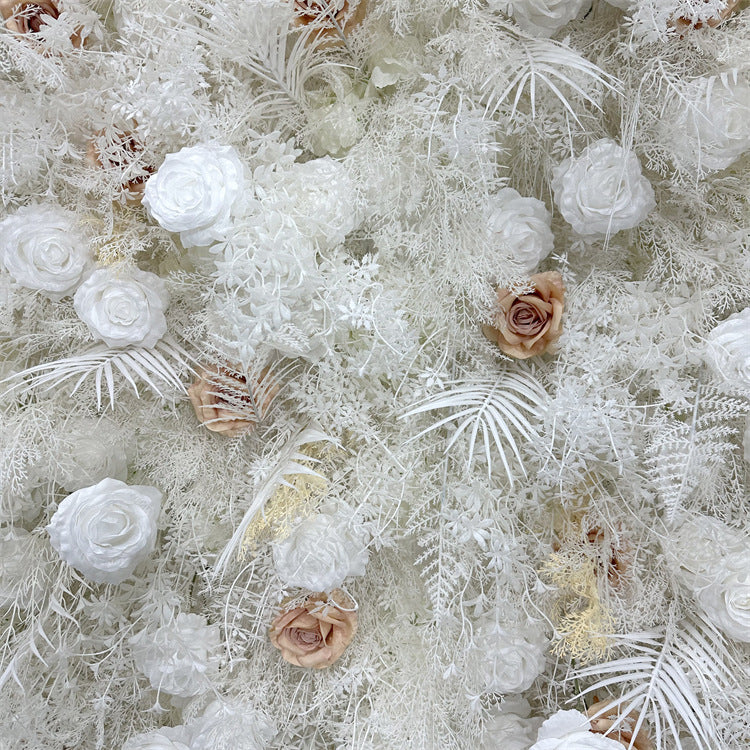 5D White Rose Reed Flower Wall