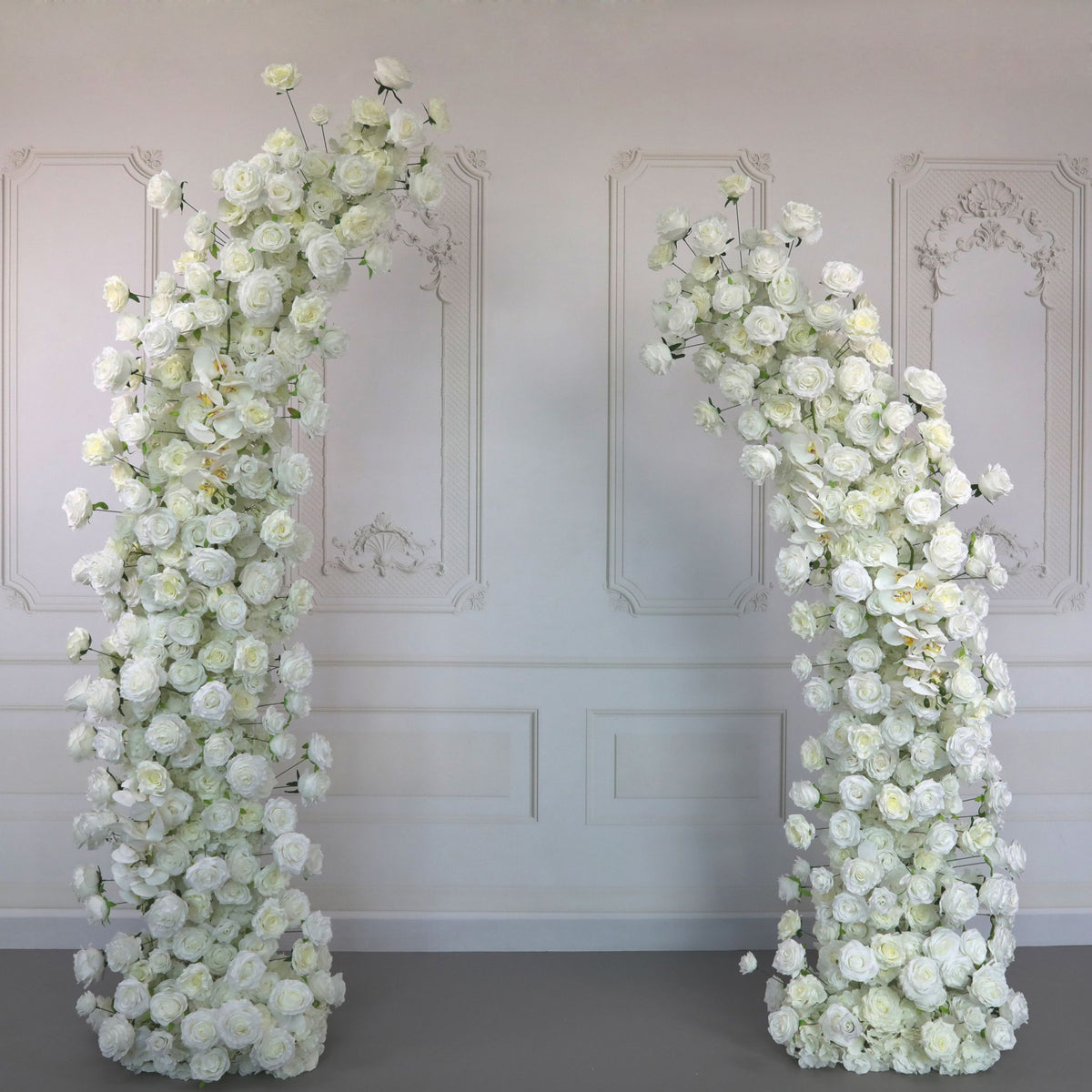 Aliflowers White Rose Artificial Flower Horn Arch Floral Arch for Event Proposal Wedding Decoration - Ali Flowers