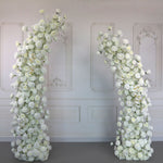 Aliflowers White Rose Artificial Flower Horn Arch Floral Arch for Event Proposal Wedding Decoration - Ali Flowers