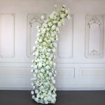 Aliflowers White Rose Artificial Flower Horn Arch Floral Arch for Event Proposal Wedding Decoration - Ali Flowers